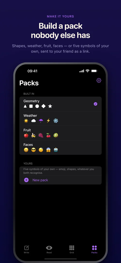 Choosing and building symbol packs